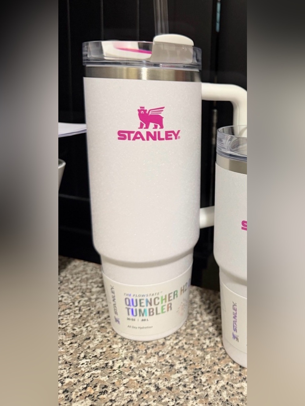 Stanley 30oz Textured Crystal Crush The Quencher H2.0 Flowstate™ Tumbler🩷🤍